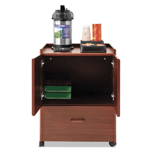 MOBILE DELUXE COFFEE BAR, ENGINEERED WOOD, 2 SHELVES, 1 DRAWER, 23" X 19" X 30.75", CHERRY by Vertiflex