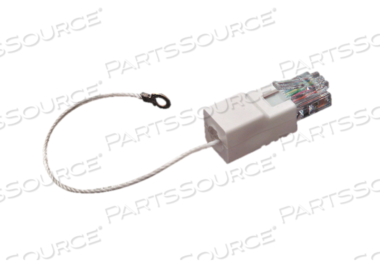 DUMMY PLUG, 8 PIN MODULAR, 5 IN CORD LG WITH 5 IN WHITE CONNECTING CORD by Crest Healthcare DUMMY PLUG, 8 PIN MODULAR, 5 IN CORD LG WITH 5 IN WHITE CONNECTING CORD by Crest Healthcare