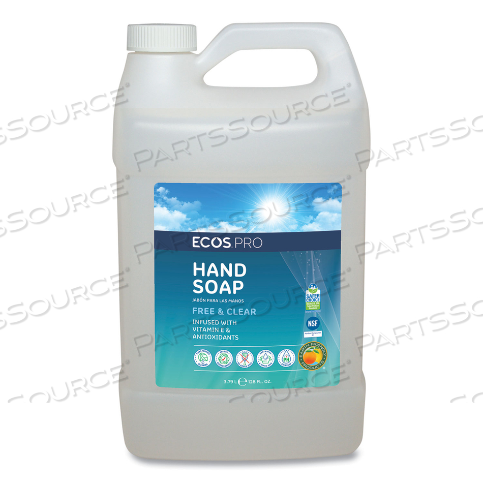 LIQUID HAND SOAP, FREE & CLEAN SCENT, 1 GAL BOTTLE 