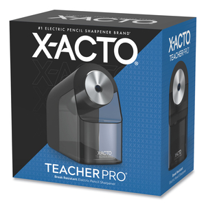 MODEL 1675 TEACHERPRO CLASSROOM ELECTRIC PENCIL SHARPENER, AC-POWERED, 4 X 7.5 X 8, BLACK/SILVER/SMOKE by X-Acto