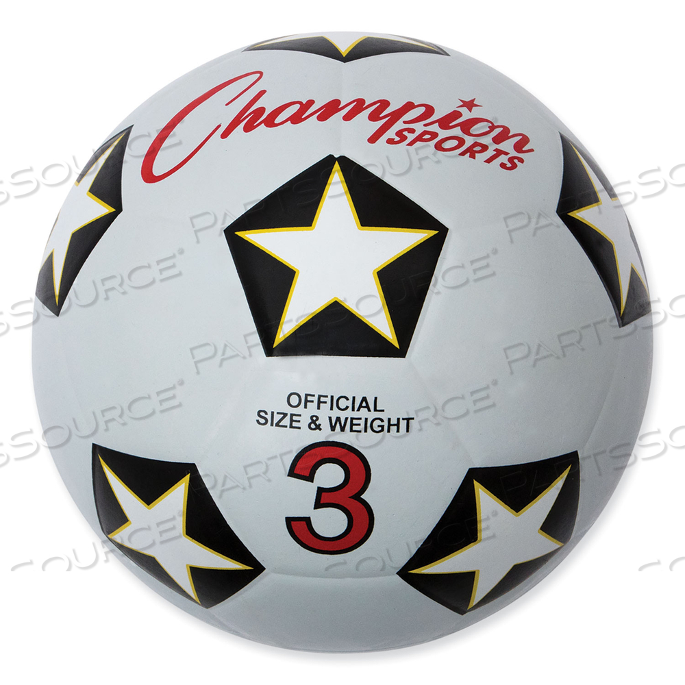 RUBBER SPORTS BALL, FOR SOCCER, NO. 3 SIZE, WHITE/BLACK by Champion Sports