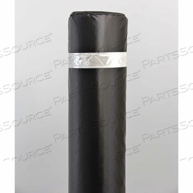 50" SOFT POLYETHYLENE BOLLARD COVER - BLACK COVER/WHITE TAPES by Innoplast, Inc