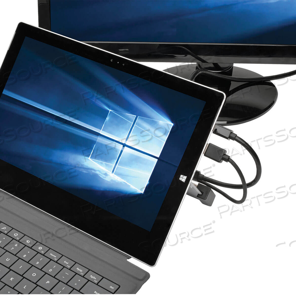 MICROSOFT SURFACE DOCKING STATION W/ USB HUB, HDMI 4K & GBE PORT by Tripp Lite MICROSOFT SURFACE DOCKING STATION W/ USB HUB, HDMI 4K & GBE PORT by Tripp Lite
