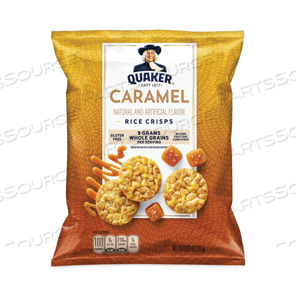 RICE CRISPS, CARAMEL, 0.67 OZ BAG, 60 BAGS/BOX 