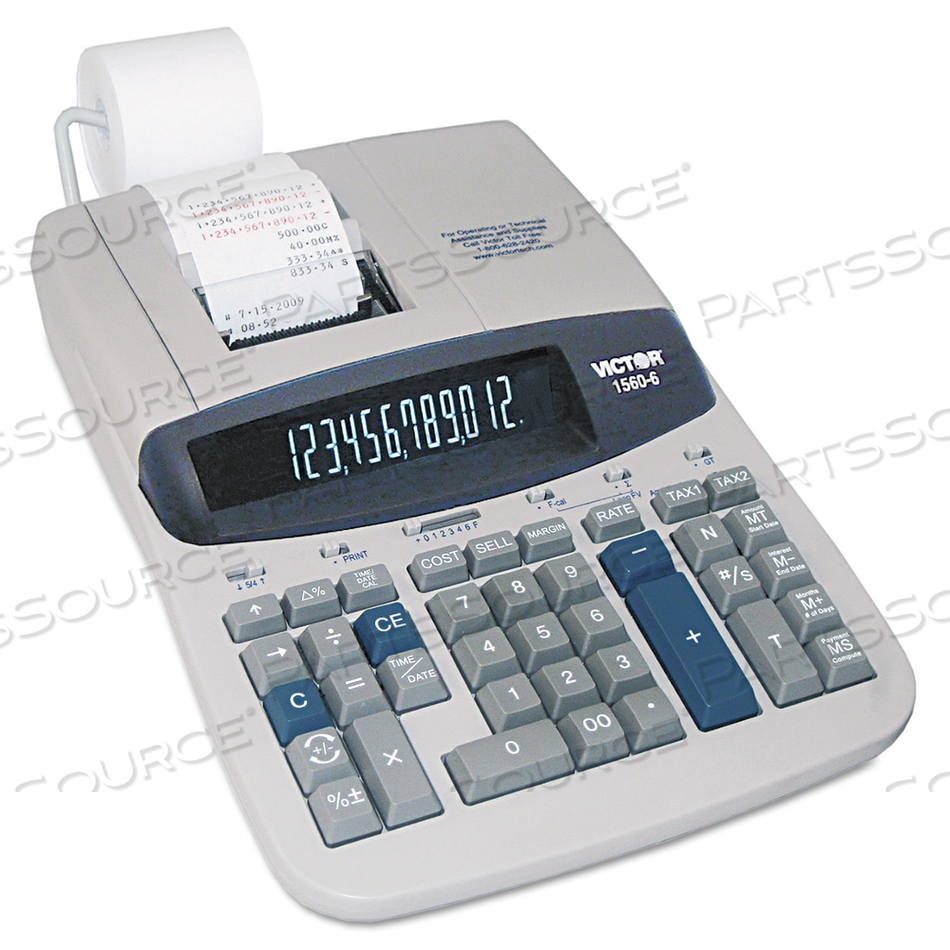 12-DIGIT CALCULATOR, 2 COLOR PRINTING, 8-3/4" X 12-1/2" X 2-3/4", GREY by Victor Technology, LLC