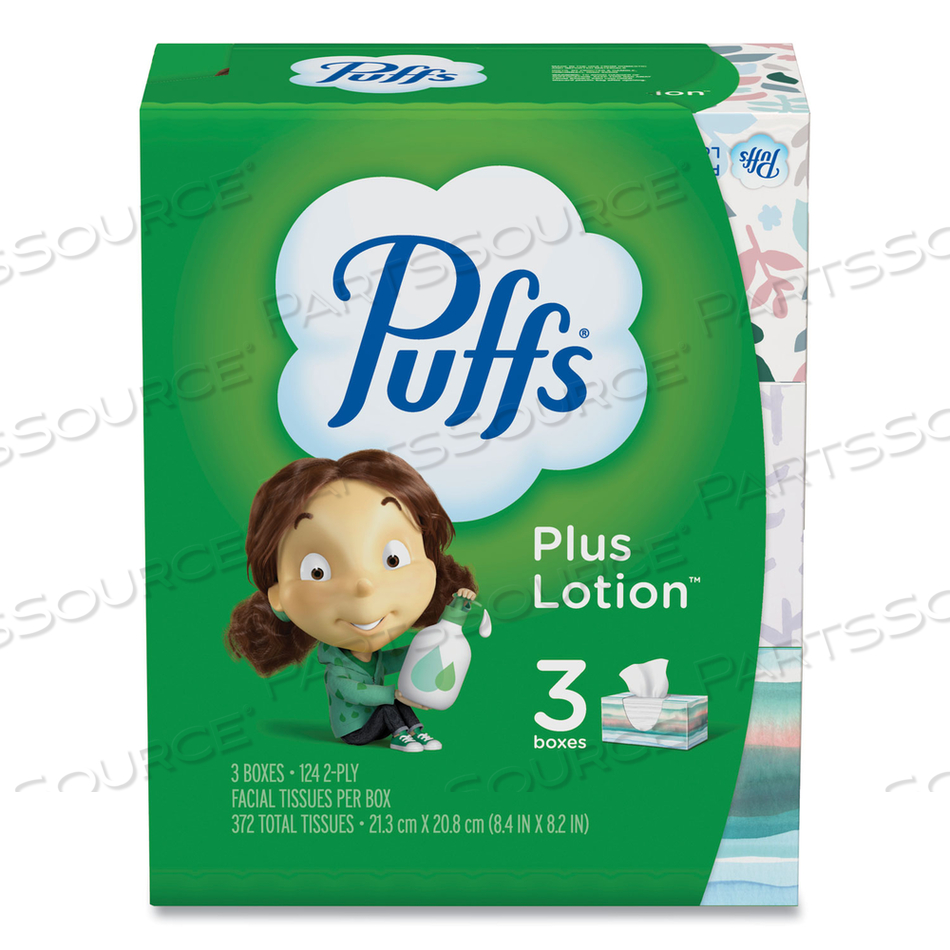 PLUS LOTION FACIAL TISSUE, 2-PLY, WHITE, 124/BOX by Puffs