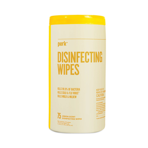 DISINFECTING WIPES, 7 X 8, LEMON, WHITE, 75 WIPES/CANISTER, 6 CANISTERS/CARTON by Perk