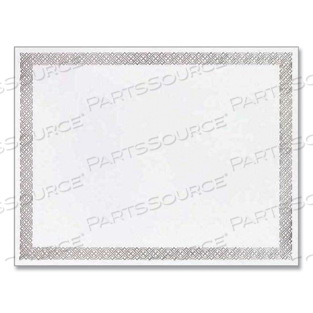 FOIL BORDER CERTIFICATES, 8.5 X 11, IVORY/SILVER, BRAIDED WITH SILVER BORDER by Great Papers