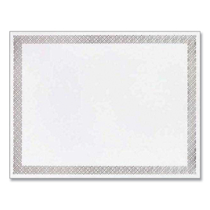 FOIL BORDER CERTIFICATES, 8.5 X 11, IVORY/SILVER, BRAIDED WITH SILVER BORDER, 15/PACK by Great Papers