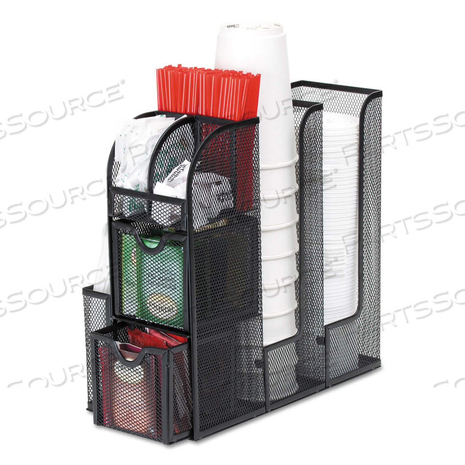 ORGANIZER COFFEE CONDIMENT ORGANIZER, 12.2 X 12 X 6, BLACK 