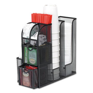 ORGANIZER COFFEE CONDIMENT ORGANIZER, 12.2 X 12 X 6, BLACK by Mind Reader