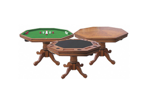 3 1 GAME TABLE OAK/SOLID HARDWOOD GREEN by Hathaway