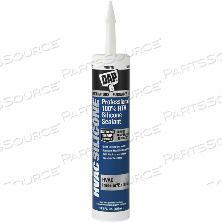 HVAC PROFESSIONAL 100% RTV SILICONE SEALANT - 10.1 OZ., WHITE - by DAP Products Inc.