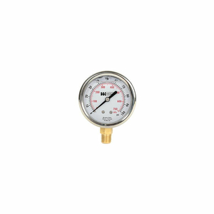 2 1/2" DIAL, LIQUID FILLED, 1/4" NPT BOTTOM, 0-100 PSI by Weiss Instruments