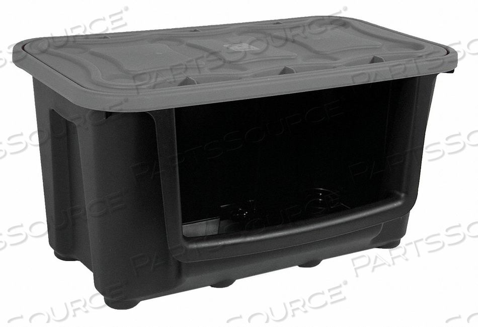 STORAGE TOTE BLACK 15-5/8 IN H 30 IN L by Durabilt STORAGE TOTE BLACK 15-5/8 IN H 30 IN L by Durabilt