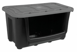 STORAGE TOTE BLACK 15-5/8 IN H 30 IN L by Durabilt