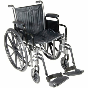 STANDARD WHEELCHAIR WITH PADDED, REMOVABLE ARM, COMPOSITE MAG WHEEL, 18 IN. SEAT, SWING-AWAY FOOTREST, 300 LBS by McKesson