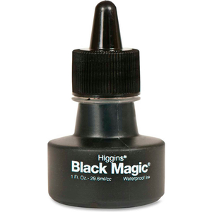 BLACK MAGIC WATERPROOF DRAFTING INK, 1 OZ BOTTLE by Higgins