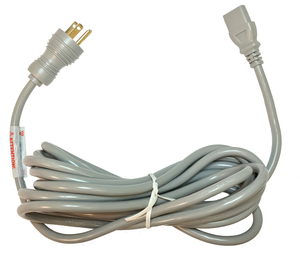 POWER CORD, 15 FT, 13 A, 125 V, 16 AWG, NEMA 5-15P TO IEC 320-C13, HOSPITAL GRADE by Webber Electronics