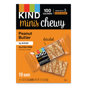 MINIS CHEWY, PEANUT BUTTER, 0.81 OZ 10/PACK by Kind