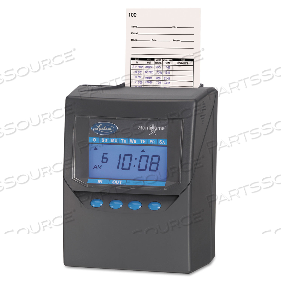 7500E TOTALIZING TIME RECORDER, LCD DISPLAY, CHARCOAL 