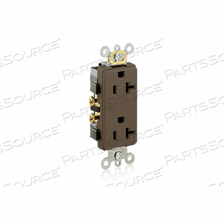 20A, 125V, DECORA PLUS DUPLEX RECEPTACLE, SELF GROUNDING, BROWN by Leviton