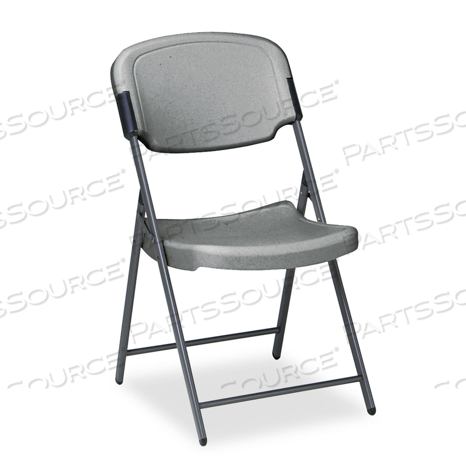 ROUGH N READY COMMERCIAL FOLDING CHAIR, SUPPORTS UP TO 350 LB, 15.25" SEAT HEIGHT, CHARCOAL SEAT, CHARCOAL BACK, SILVER BASE by Iceberg Enterprises