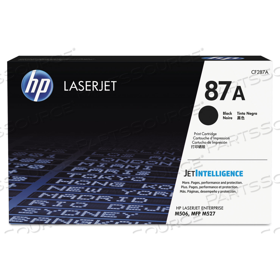 TONER CARTRIDGE, REPLACEMENT FOR HP 87A LASERJET ENTERPRISE M506, FLOW MFP M527, PRO M501 BLACK (9,000 YIELD) 