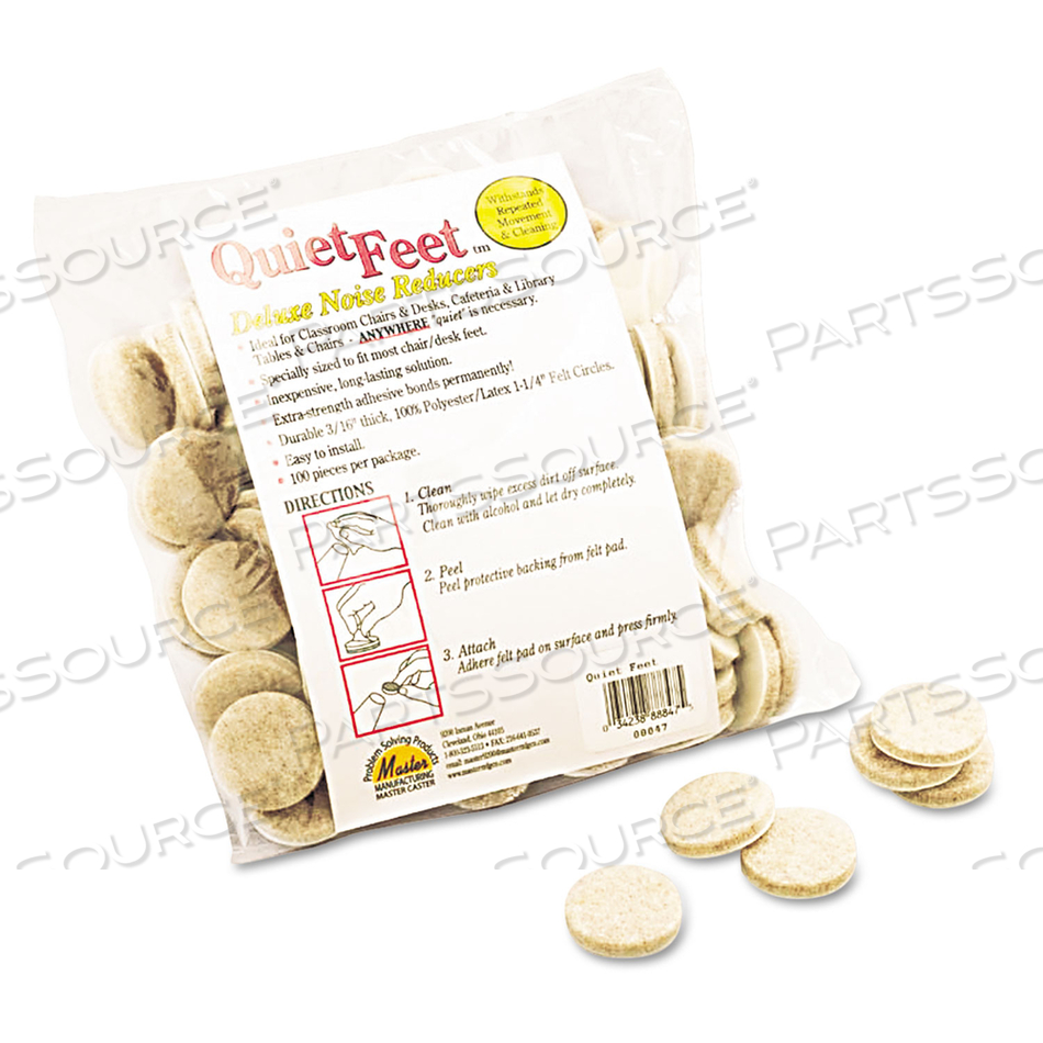 QUIET FEET DELUXE NOISE REDUCERS, 1.25" DIA, CIRCULAR, BEIGE by MASTER CASTER COMPANY QUIET FEET DELUXE NOISE REDUCERS, 1.25" DIA, CIRCULAR, BEIGE by MASTER CASTER COMPANY