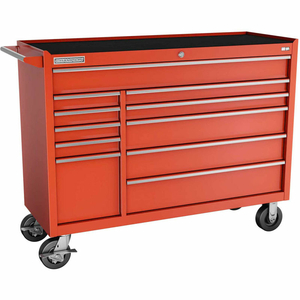 CHAMPION FMPRO 54"W X 20"D X 42-1/2"H 11 DRAWER RED ROLLER CABINET by Independent Design Inc