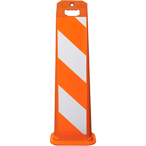 VERTICAL PANEL CHANNELIZER BARRICADE W/ OVERSIZED HANDLE, ORANGE, DIAMOND GRADE SHEETS by Plasticade