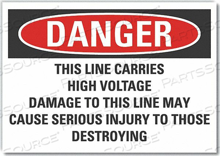 DANGER SIGN 14 W X 10 H 0.001 THICK by Lyle Signs Inc.