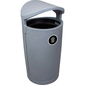 EURO WASTE CONTAINER RECEPTACLE, 36 GALLON - GREYSTONE by Busch Systems International Inc