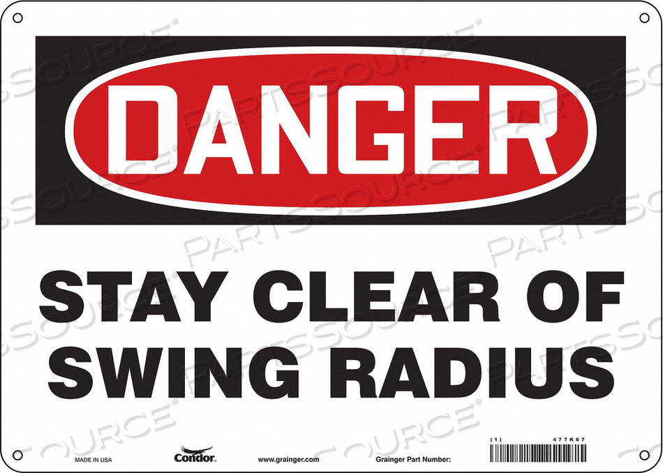 SAFETY SIGN 14 W 10 H 0.032 THICKNESS 