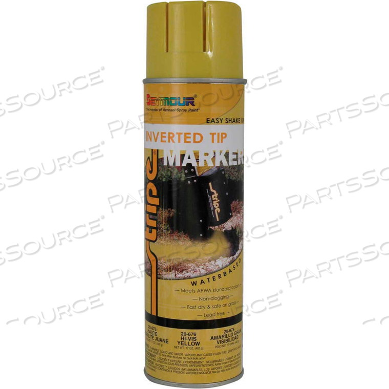 STRIPE WATERBASED STREET & UTILITY MARKING PAINT, HI-VIZ YELLOW, 20 OZ., 12 CANS/CASE by Seymour Of Sycamore