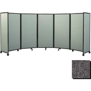 PORTABLE MOBILE ROOM DIVIDER, 7'6"X25' FABRIC, CHARCOAL GRAY by Versare Solutions, Inc.