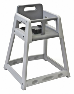 PLASTIC HIGH CHAIR ASSEMBLED GRY by Koala Kare Products