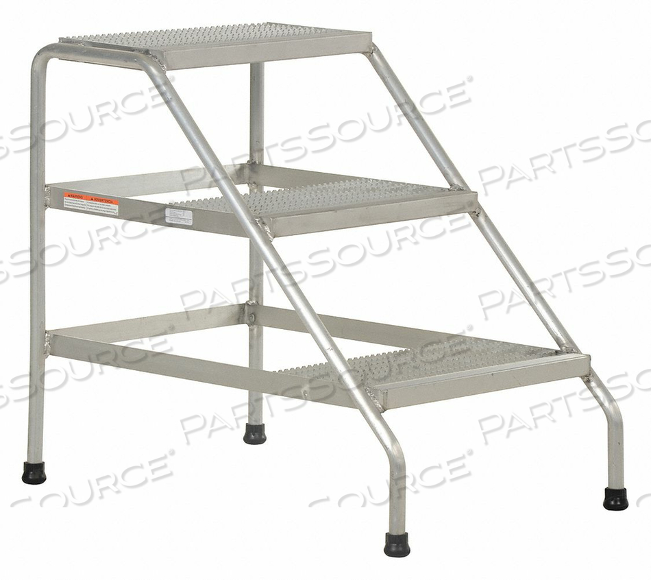 ALUMINUM STEP STAND - 3 STEP - WELDED by Vestil Manufacturing Corp. ALUMINUM STEP STAND - 3 STEP - WELDED by Vestil Manufacturing Corp.