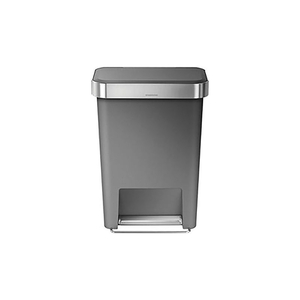 RECTANGULAR PLASTIC STEP CAN - 12 GALLON GRAY by Simplehuman