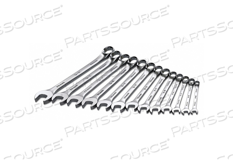 COMBO WRENCH SET CHROME 7-19MM 13 PC by SK Professional Tools