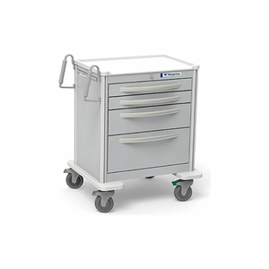 4 DRAWER UNICART, ALL LIGHT GRAY, KEY LOCK by Waterloo Healthcare