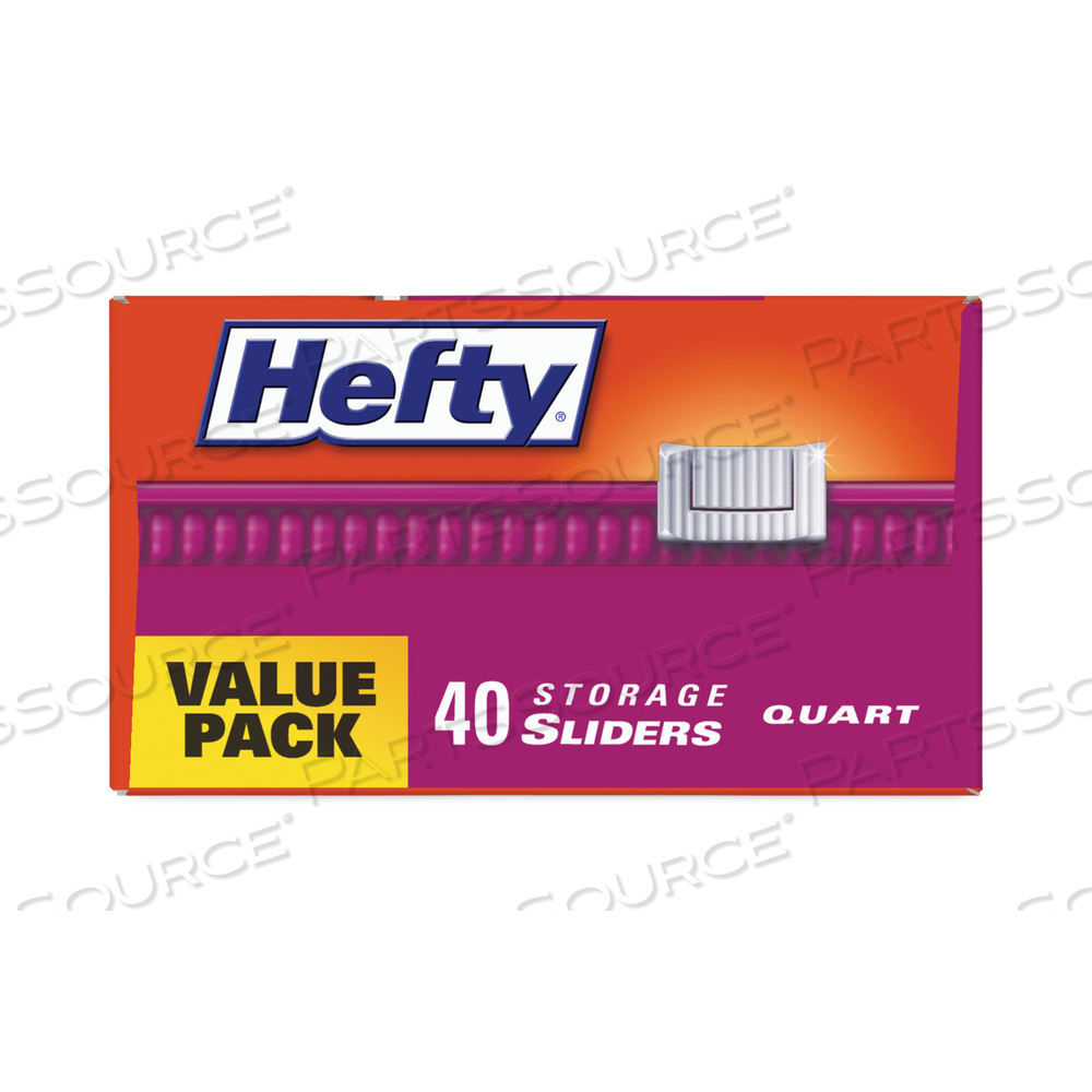SLIDER BAGS, 1 GAL, 1.5 MIL, 10.56" X 11", CLEAR by Hefty