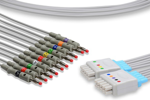 10 LEAD BANANA PLUG ECG LEADWIRE by AirLife (aka SunMed Group, LLC)