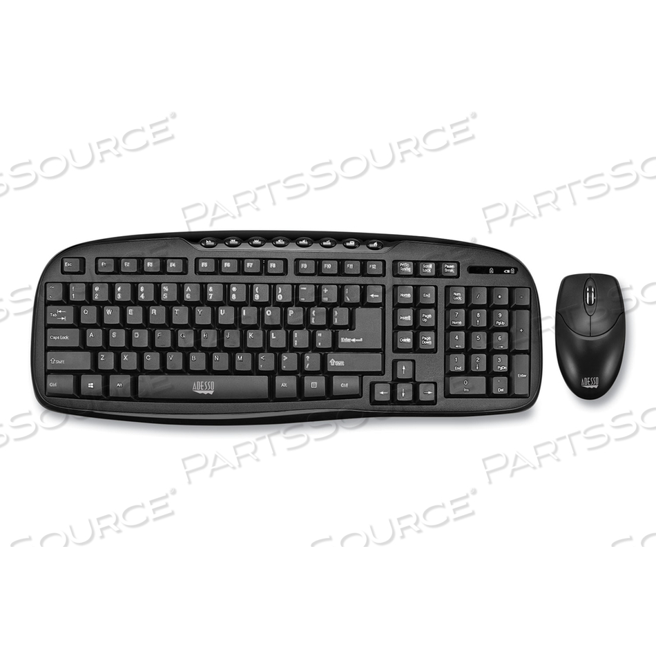 WKB1330CB WIRELESS DESKTOP KEYBOARD AND MOUSE COMBO, 2.4 GHZ FREQUENCY/30 FT WIRELESS RANGE, BLACK 