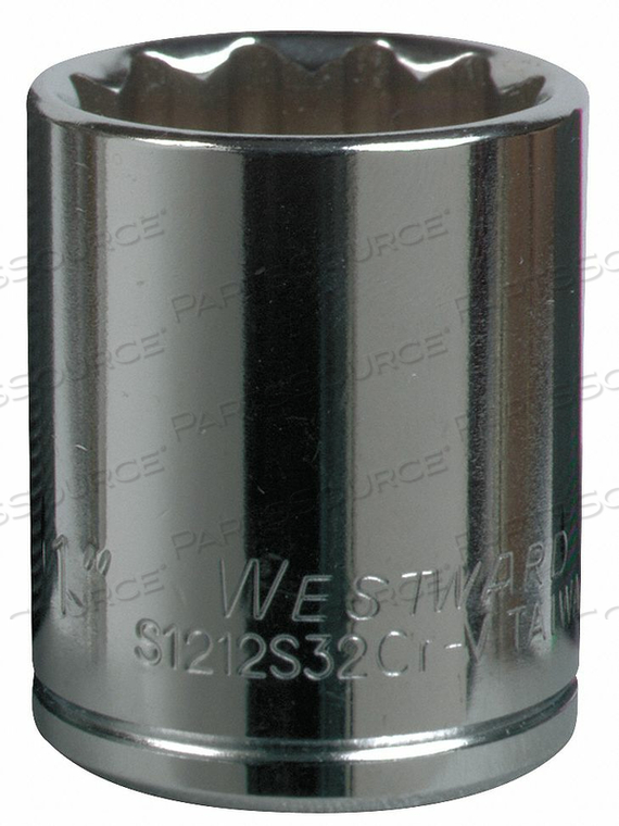 SOCKET, SOCKET SIZE 1 1/2 IN, 12-POINT, ALLOY STEEL, CHROME, STANDARD, HAND, DRIVE SIZE 3/4 IN, SAE, IMPACT RATED NO by Westward