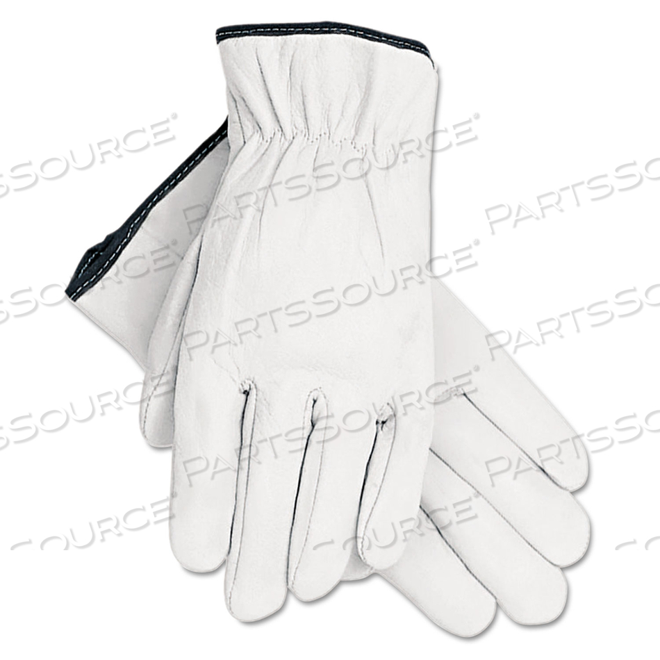 GRAIN GOATSKIN DRIVER GLOVES, WHITE, LARGE by MCR Safety