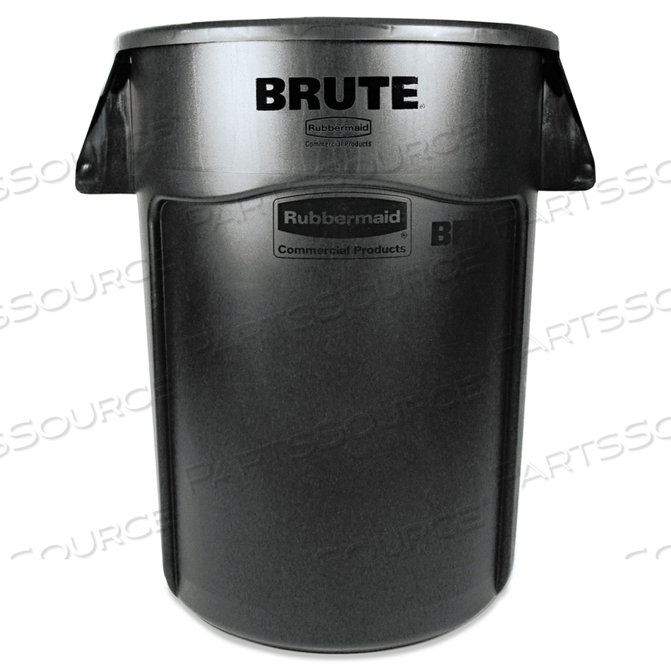 VENTED ROUND BRUTE CONTAINER, 44 GAL, PLASTIC, BLACK by Rubbermaid Medical Division