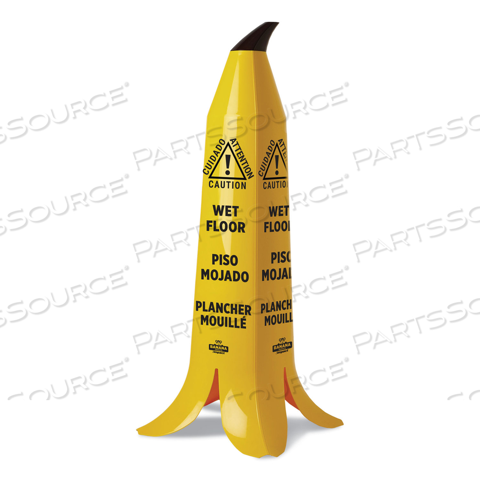 BANANA WET FLOOR CONES, 14.25 X 14.25 X 36.75, YELLOW/BROWN/BLACK by Impact Products