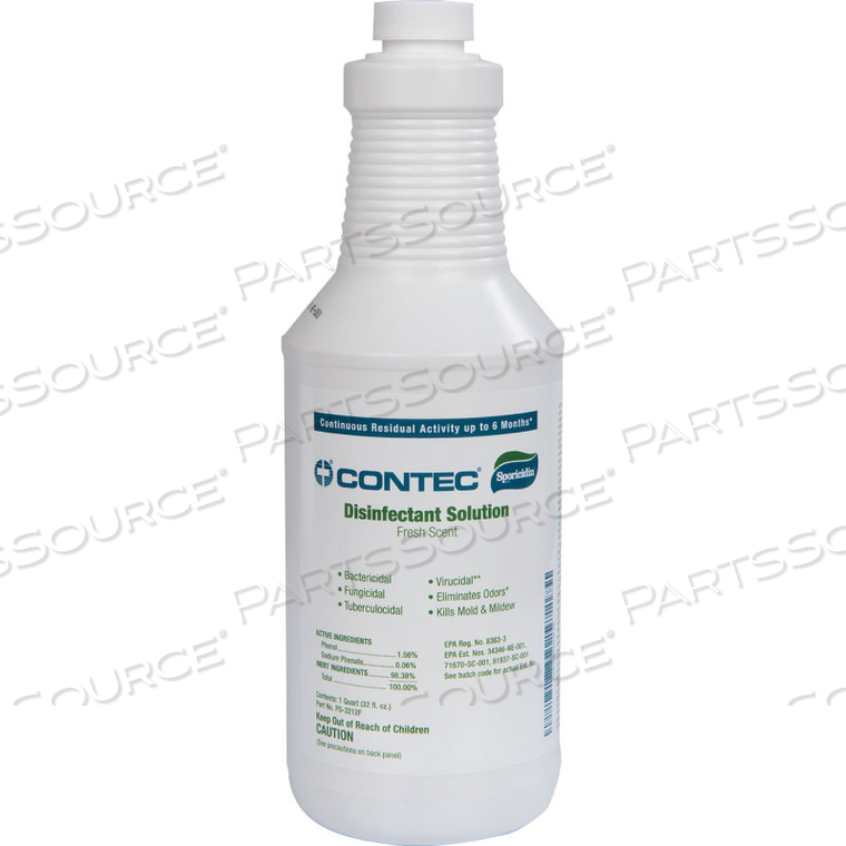 SPORICIDIN DISINFECTANT SOLUTION, QUART SIZE, TRIGGER SPRAY BOTTLE by Contec SPORICIDIN DISINFECTANT SOLUTION, QUART SIZE, TRIGGER SPRAY BOTTLE by Contec