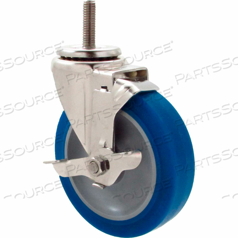 CASTERS SWIVEL STEM CASTER - 5"DIA. NOMADIC, THREADED WITH TOP LOCK, 1-1/2"H STEM by Superior Casters, Inc.